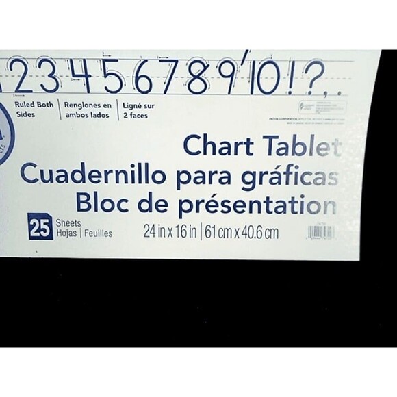 4 - Pacon Chart Tablet, Children's Writing Practice, 24" x 16", White, 25 Sheets - Picture 5 of 5